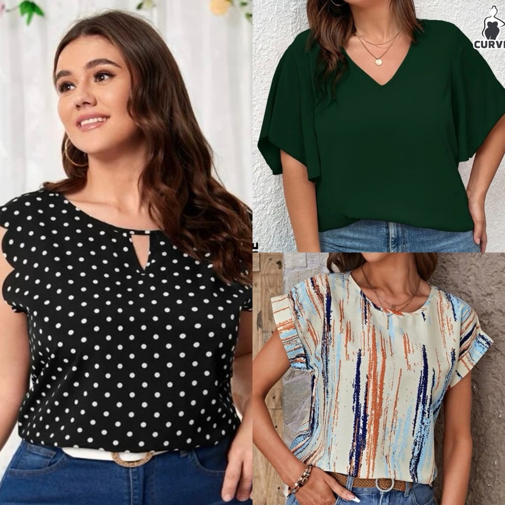 Shein lot of 3 tops multi colors women’s plus size 24/26W
